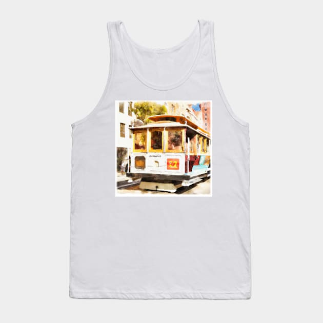 San Francisco Cable Car Watercolor Tank Top by Starbase79